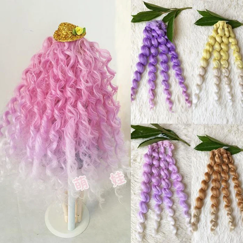 3PCS/LOT New DIY BJD Hair Wigs 25CM Synthetic Fiber Curly Hair For Dolls