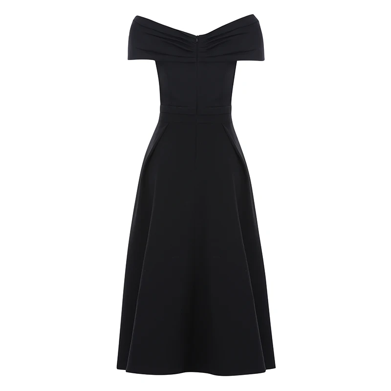 Max Spri 2019 New Vestidos Sexy V Neck Off The Shoulder Draped Wome Elegant Fashion Backless Party A Line Midi Dress Black
Max Spri 2019 New Vestidos Sexy V Neck Off The Shoulder Draped Wome Elegant Fashion Backless Party A Line Midi Dress Black