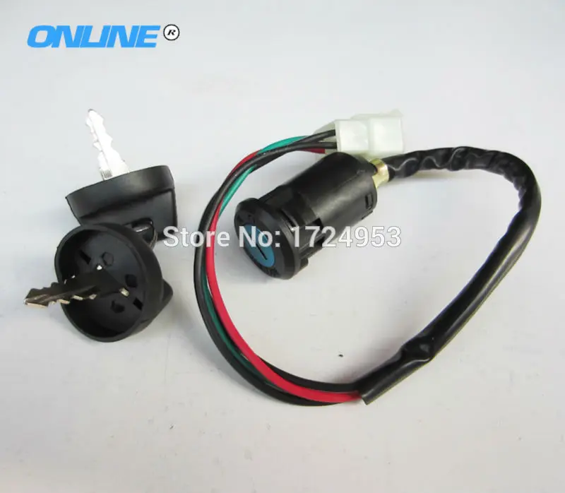 ATV Ignition Switch Lock Key with Dustproof waterproof Cap 4 wires Universal Motorcycle dirt bike pit bike Free shipping
ATV Ignition Switch Lock Key with Dustproof waterproof Cap 4 wires Universal Motorcycle dirt bike pit bike Free shipping