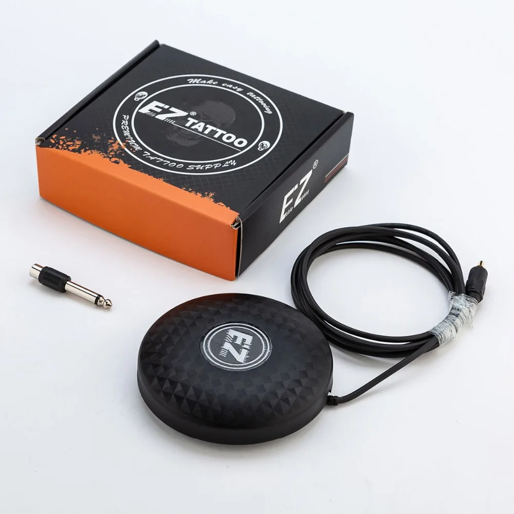 EZ Round Tattoo Foot Pedal Switch for standard Machine Power Supply Black with 6.35 mm RCA Connect Adapter
EZ Round Tattoo Foot Pedal Switch for standard Machine Power Supply Black with 6.35 mm RCA Connect Adapter