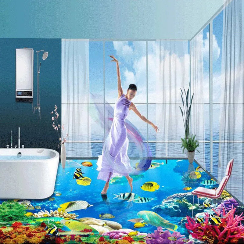Custom 3D Floor Mural Wallpaper Undersea World Coral Fish Living Room Bathroom Floor Sticker PVC Self-adhesive Vinyl Wallpaper
Custom 3D Floor Mural Wallpaper Undersea World Coral Fish Living Room Bathroom Floor Sticker PVC Self-adhesive Vinyl Wallpaper