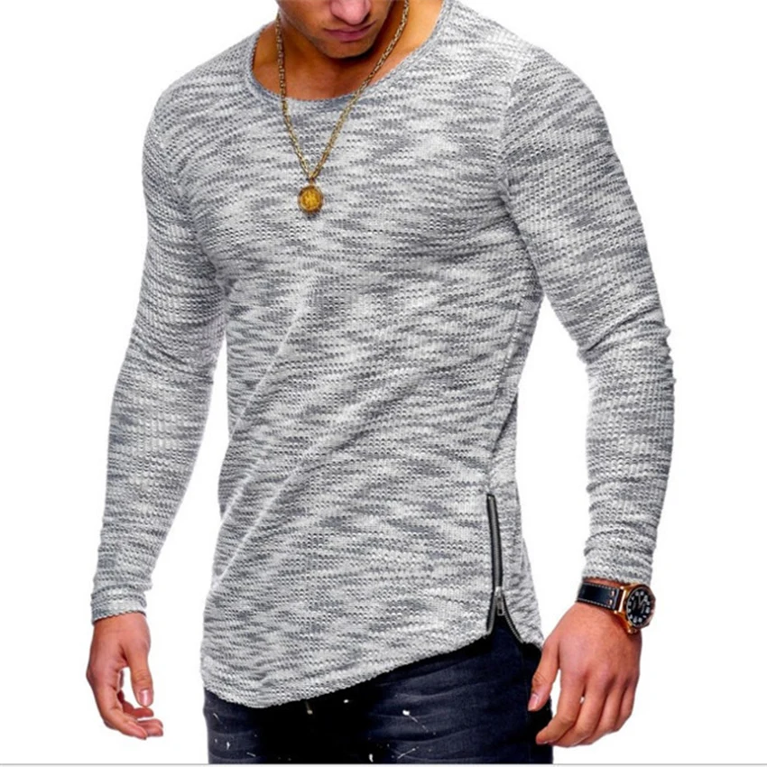 Men's Long Sleeve Side Zipper Swag Hem T Shirt Male Jacquard Slim Fit T-shirt Hip Hop Tee Tops Spring O-neck Streetwear Clothing
Men's Long Sleeve Side Zipper Swag Hem T Shirt Male Jacquard Slim Fit T-shirt Hip Hop Tee Tops Spring O-neck Streetwear Clothing