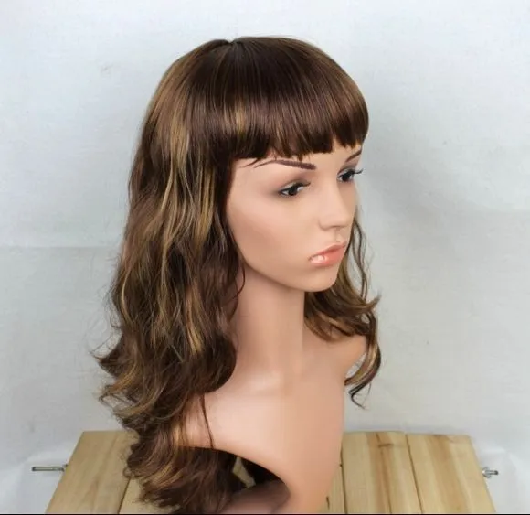 Realistic PE Female Mannequin Dummy Head With Hair ,D2-FIR,T23B