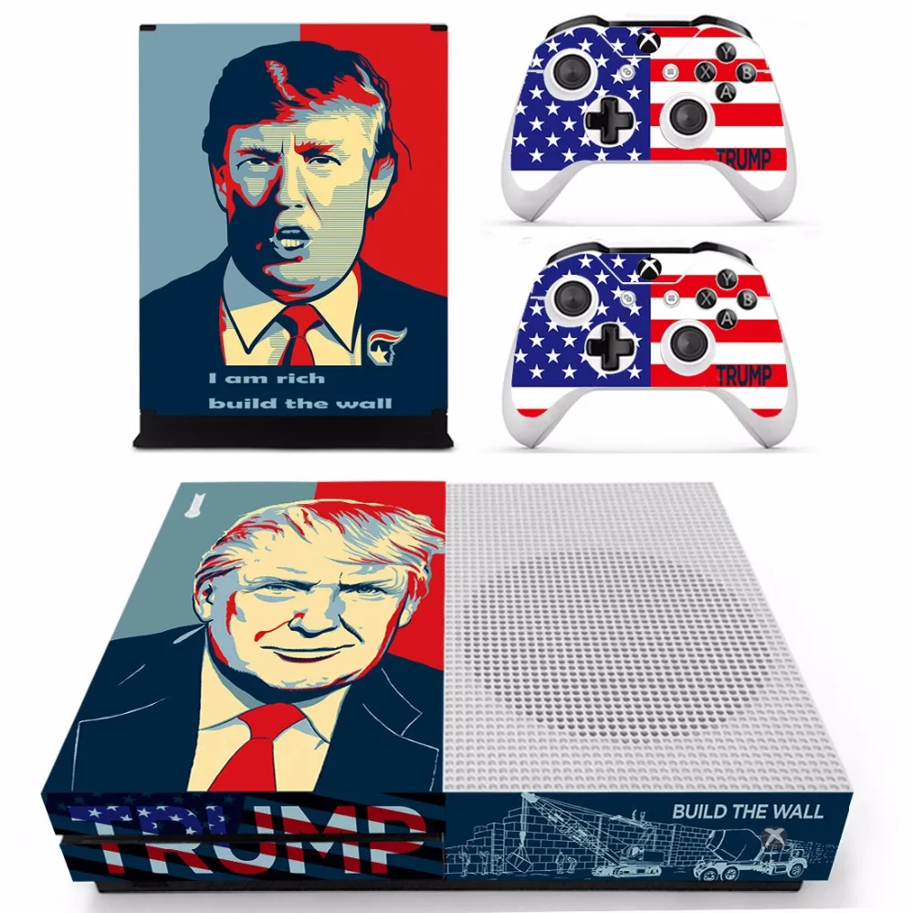 Наклейки из виниловой кожи Дональда Трампа для консоли XBOX One S с двумя