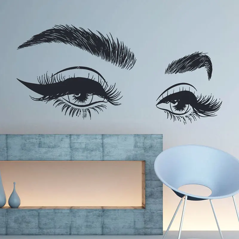 Eyelashes Wall Decal Girls Eyes Eyebrows Wall Art Vinyl Sticker, Eyelash Extension Decor, Make Up Salon Window Murals F904
Eyelashes Wall Decal Girls Eyes Eyebrows Wall Art Vinyl Sticker, Eyelash Extension Decor, Make Up Salon Window Murals F904