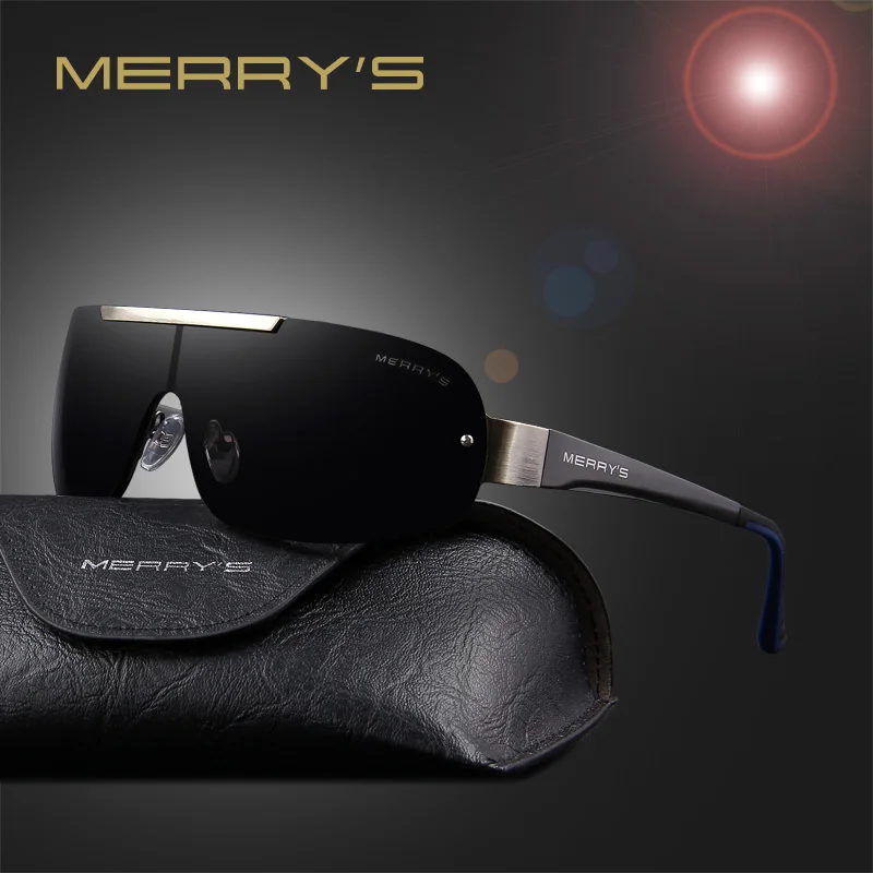 

MERRY'S Fashion Classic Polarized Sunglasses Men Brand Designer HD Goggle Men's Integrated Eyewear Sun glasses UV400 S'8616