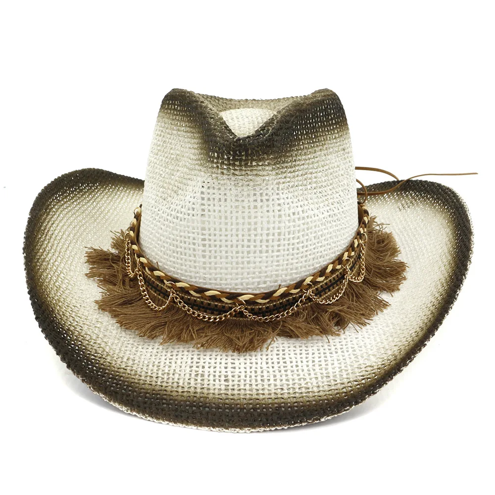Summer Handmake Raffia Men Western Cowboy Hat With Rope Women Western Wide Curling Brim Cap Sun Protection Unisex Hats AF0035
Summer Handmake Raffia Men Western Cowboy Hat With Rope Women Western Wide Curling Brim Cap Sun Protection Unisex Hats AF0035