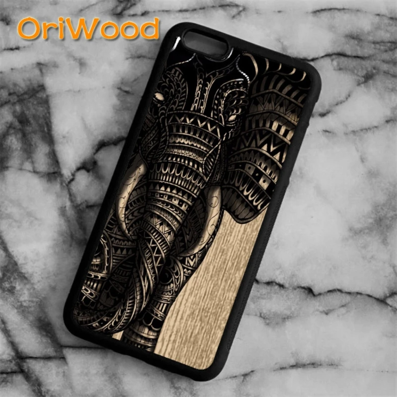 Чехол OriWood с Африканским графическим изображением слона aztec для iPhone 6s 7 8 plus X XR XS 11 12