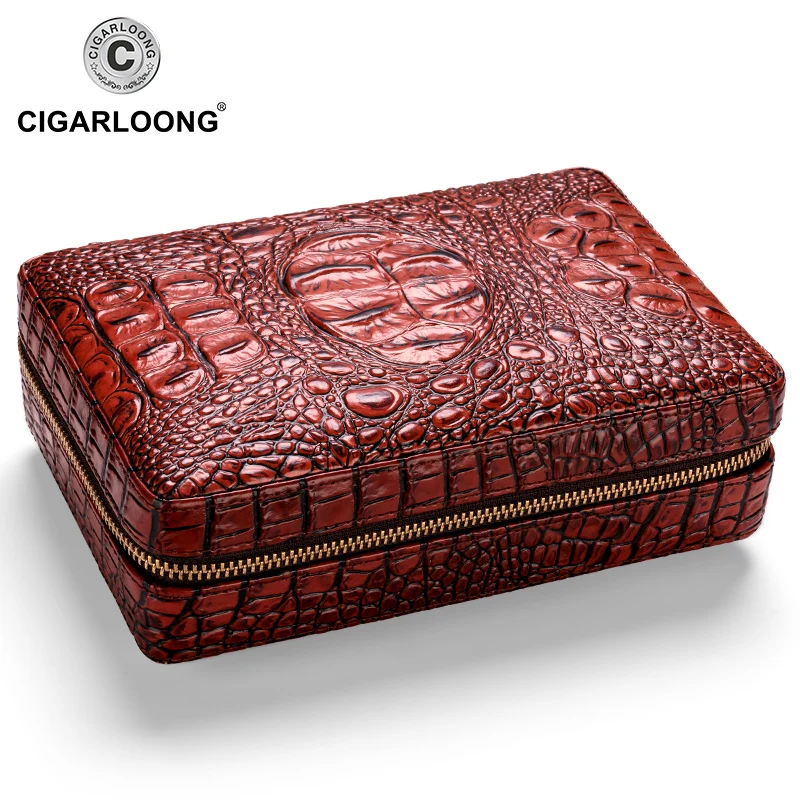 CIGARLOONG COHIBA Cedar Wood Путешествия Портативный кожаный портсигар коробка для сигар с