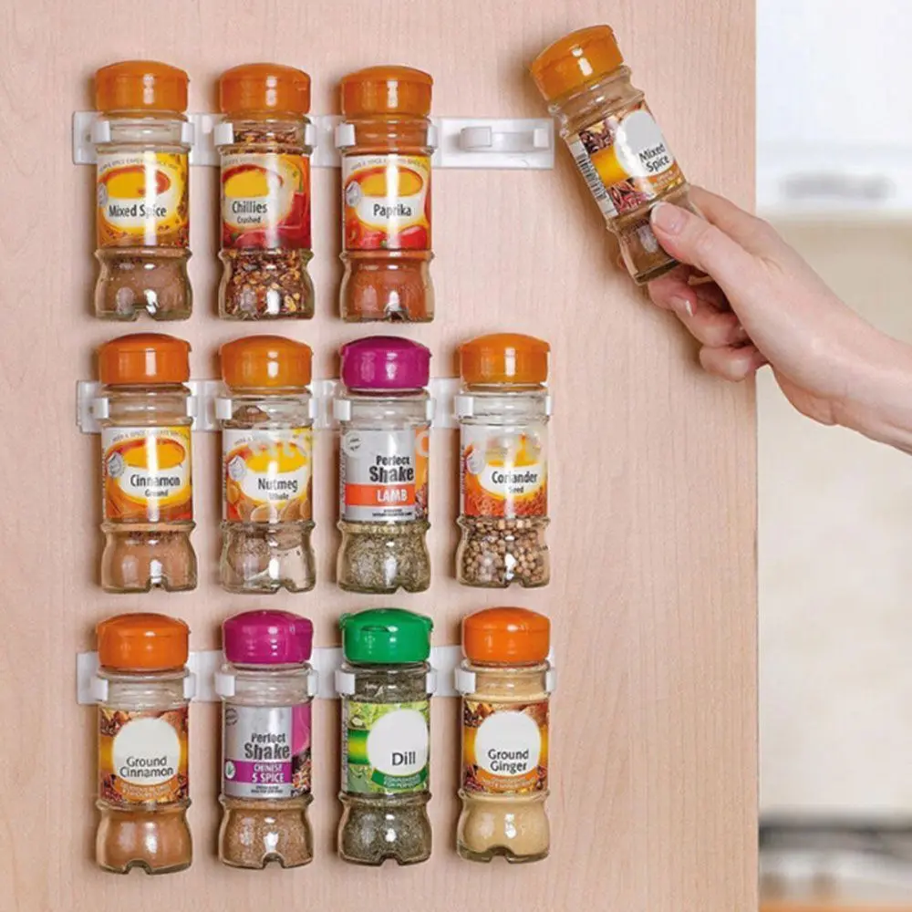 20F# 2PCS Spice Rack Spice Wall Storage Plastic Kitchen Organizer Rack Cabinet Door Sticky Hooks Kitchen Accessories
20F# 2PCS Spice Rack Spice Wall Storage Plastic Kitchen Organizer Rack Cabinet Door Sticky Hooks Kitchen Accessories