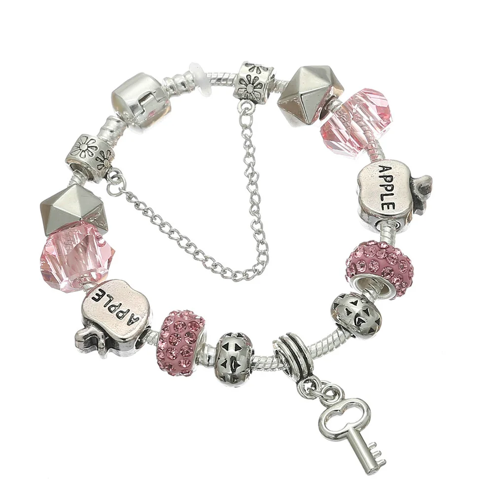 Romantic Love DIY Charm Bracelet Love Heart Key and Lock Brand Bracelet for Women Jewelry Christmas New Year's Gift
Romantic Love DIY Charm Bracelet Love Heart Key and Lock Brand Bracelet for Women Jewelry Christmas New Year's Gift