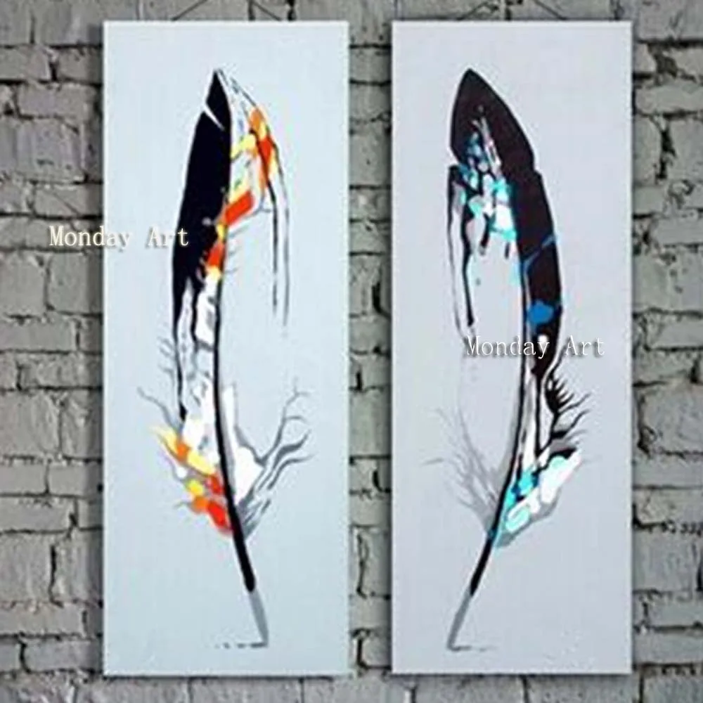 2 Panel Handmade Colorful Feather oil Painting Hand Painted Abstract Oil Paintings on Canvas Modern Home Decor Wall Art Picture
2 Panel Handmade Colorful Feather oil Painting Hand Painted Abstract Oil Paintings on Canvas Modern Home Decor Wall Art Picture