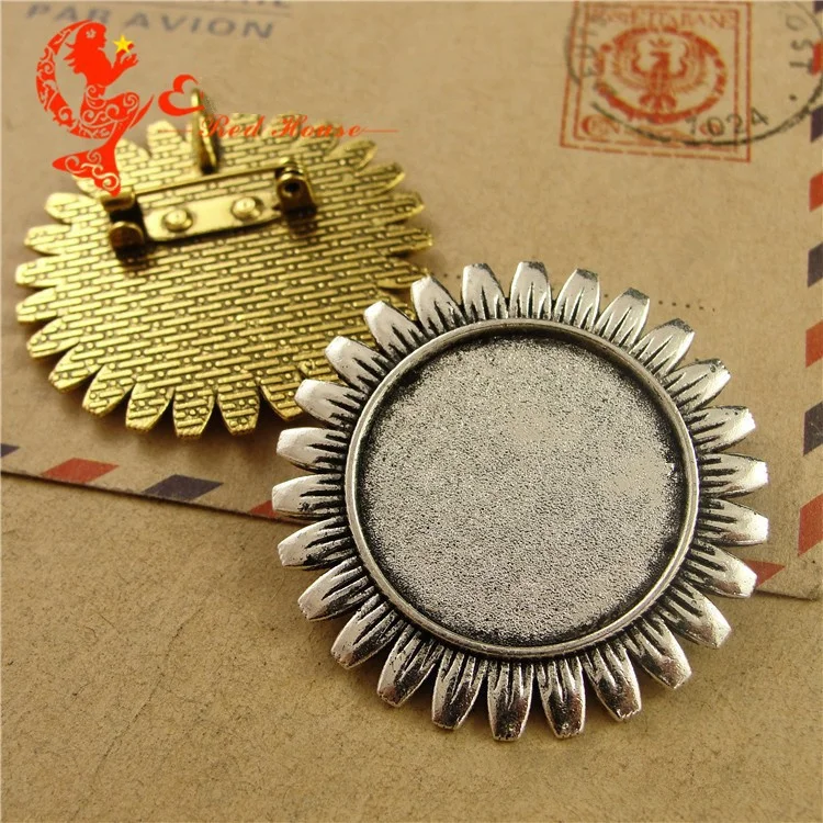 25mm Inner sunflower shape brooch base Blank Cameo Pendant Cabochon Base Setting antique silver gold jewelry diy new10pcs 6683A
25mm Inner sunflower shape brooch base Blank Cameo Pendant Cabochon Base Setting antique silver gold jewelry diy new10pcs 6683A