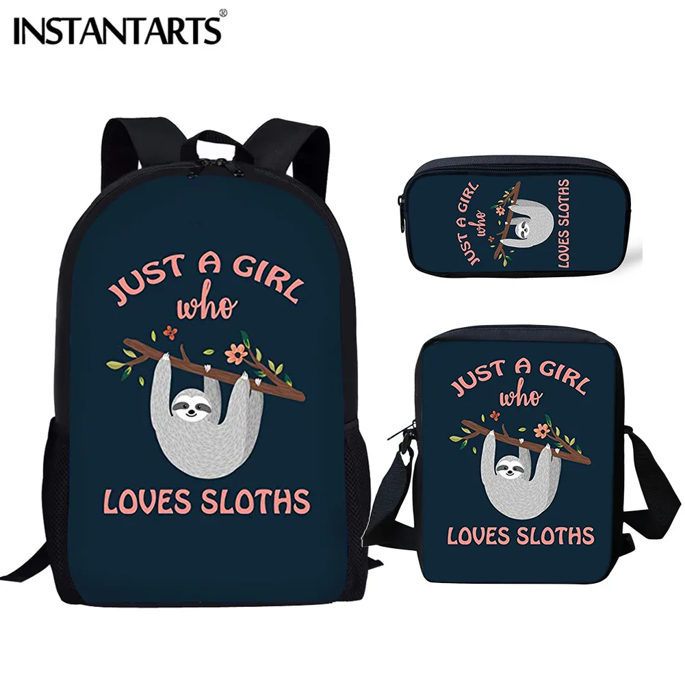 INSTANTARTS Cartoon Sloth Backpack Junior Student Daypack Kid Shoulder Bag 3pcs Set Children School Bags Escolar Infant Girl Bag
INSTANTARTS Cartoon Sloth Backpack Junior Student Daypack Kid Shoulder Bag 3pcs Set Children School Bags Escolar Infant Girl Bag