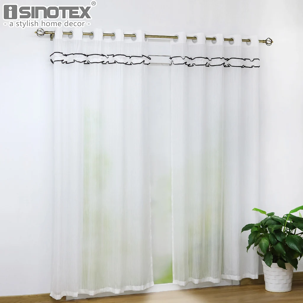 White Linen Fabric Window Treatment Romantic Black Ruffle Decorative All-match Stripe Sheer Panels For Living Room Bedroom Tulle
White Linen Fabric Window Treatment Romantic Black Ruffle Decorative All-match Stripe Sheer Panels For Living Room Bedroom Tulle