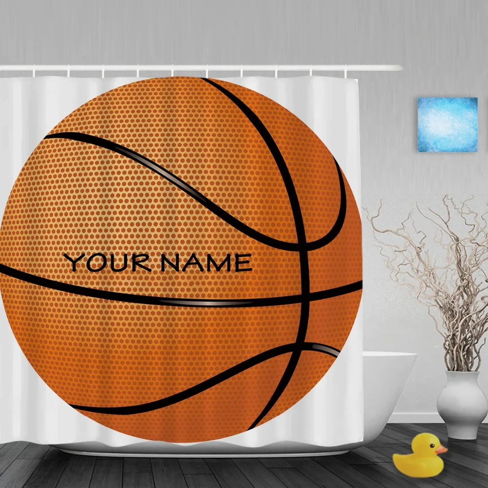 Personalized Basketball Sports Shower Curtain Custom Name Decor Bathroom Shower Curtains Polyester Fabric With Hooks
Personalized Basketball Sports Shower Curtain Custom Name Decor Bathroom Shower Curtains Polyester Fabric With Hooks