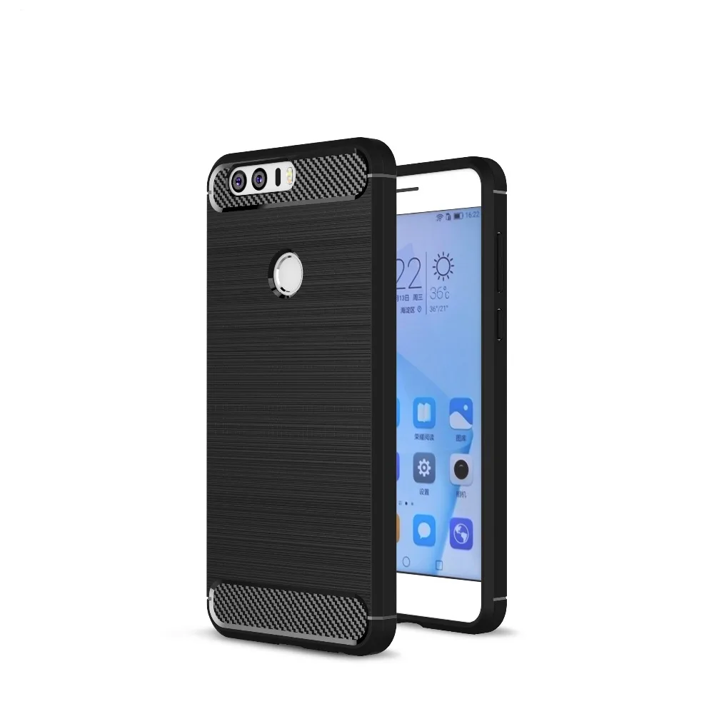 Чехол для Huawei Honor 8 углеродное волокно Матовая Мягкая силиконовая задняя накладка