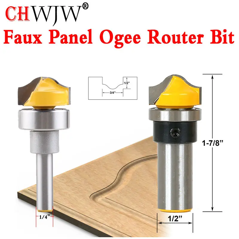 1pcs 1/4" 8mm 1/2'' Shank Faux Panel Ogee Router Bit - C3 Carbide Tipped Woodworking cutter Tenon Cutter for Woodworking Tools
1pcs 1/4" 8mm 1/2'' Shank Faux Panel Ogee Router Bit - C3 Carbide Tipped Woodworking cutter Tenon Cutter for Woodworking Tools