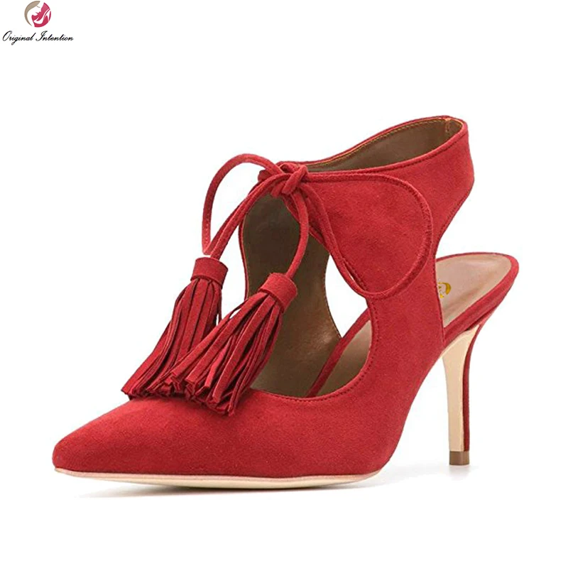 Original Intention Super Elegant Women Sandals Nice Pointed Toe Thin Heels Sandals Black Blue Red Shoes Woman Plus US Size 4-15
Original Intention Super Elegant Women Sandals Nice Pointed Toe Thin Heels Sandals Black Blue Red Shoes Woman Plus US Size 4-15