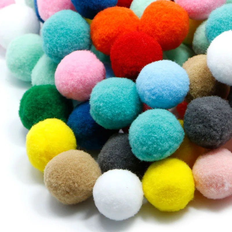 100 шт. разноцветные пушистые Помпоны для творчества|pompom balls|pompom minicraft pom poms balls |