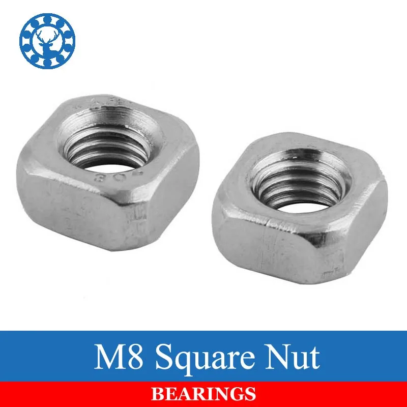 20Pcs DIN557 GB39 M8 304 Stainless Steel Square Nut (NOT Cheap Galvanization)