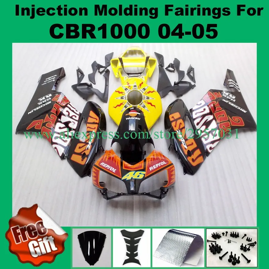 Free screws+gifts Injection For HONDA CBR 1000RR 04 05 Red Yellow CBR1000 RR 04-05 1000 RR CBR1000RR 2004 2005 Fairing
Free screws+gifts Injection For HONDA CBR 1000RR 04 05 Red Yellow CBR1000 RR 04-05 1000 RR CBR1000RR 2004 2005 Fairing