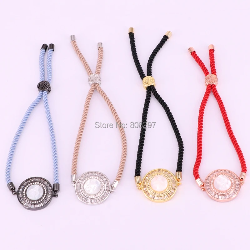 High Quality 8PCS Micro Pave Crystal CZ Shell Round Connector Cotton Rope Chain Bracelet, Handmade Women Bracelets
High Quality 8PCS Micro Pave Crystal CZ Shell Round Connector Cotton Rope Chain Bracelet, Handmade Women Bracelets