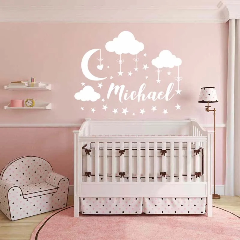 Stickers Personalized Name Vinyl Mural Decal Clouds Moon Stars Wall Poster Kids Bedroom Decor Customized Name Nursery Wallpaper
Stickers Personalized Name Vinyl Mural Decal Clouds Moon Stars Wall Poster Kids Bedroom Decor Customized Name Nursery Wallpaper