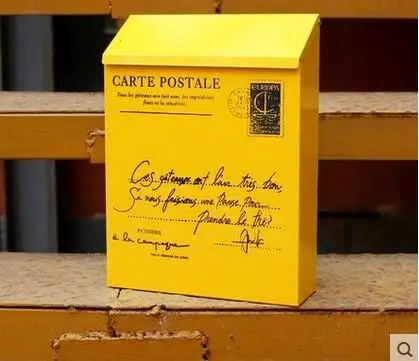 Британский дождевой ящик оловянный сундук окрашенный красный почтовый
