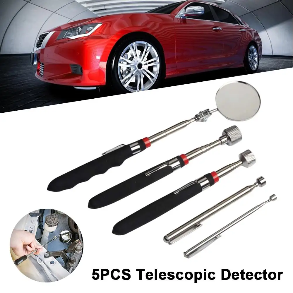 5PCS Magnetic 360 Swivel Inspection Mirror Telescopic Detector Pick-up Tool Telescopic Grabber LED Light Extra Viewing Pickup
5PCS Magnetic 360 Swivel Inspection Mirror Telescopic Detector Pick-up Tool Telescopic Grabber LED Light Extra Viewing Pickup