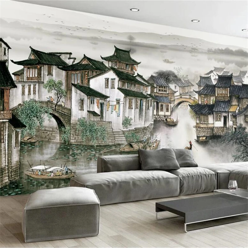 beibehang Custom wallpaper 3D photo mural ink painting Jiangnan water town TV background wall decorative painting 3D wallpaper
beibehang Custom wallpaper 3D photo mural ink painting Jiangnan water town TV background wall decorative painting 3D wallpaper