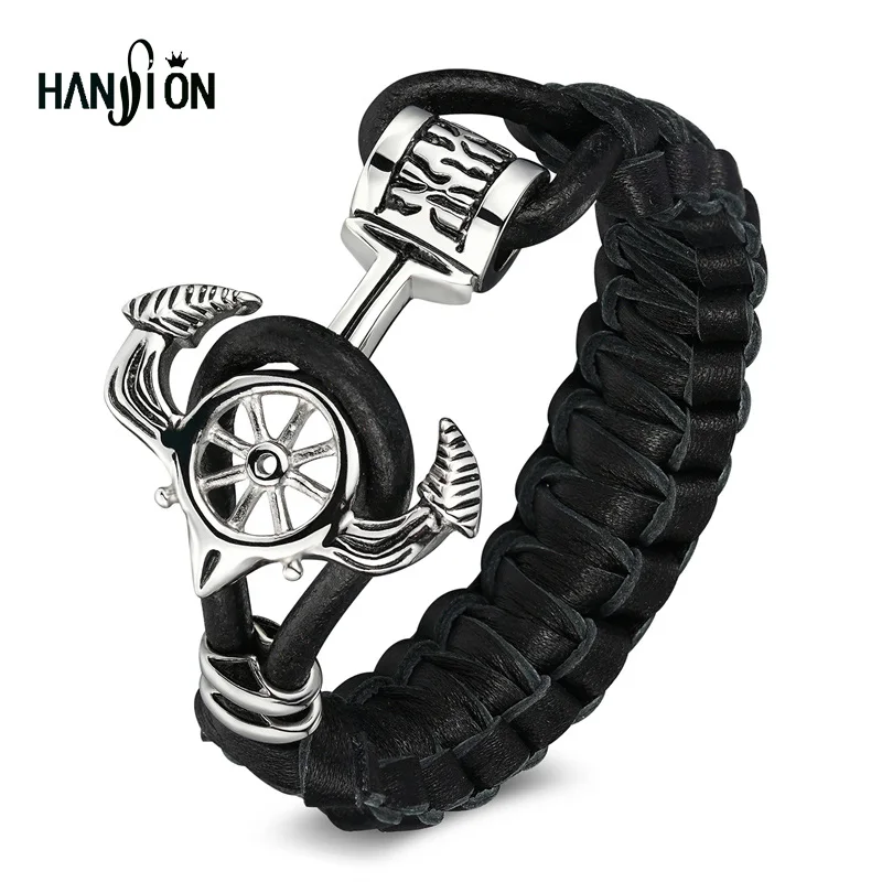 Мужские и женские браслеты из настоящей кожи XiongHang, кожаный браслет с крючком из нержавеющей стали 
Мужские и женские браслеты из настоящей кожи XiongHang, кожаный браслет с крючком из нержавеющей стали