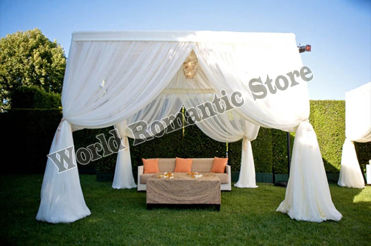 

Pure White wedding pavillion drapes with stainless steel pipe stand,stage decor Wedding Props 3M x 3M x 3M