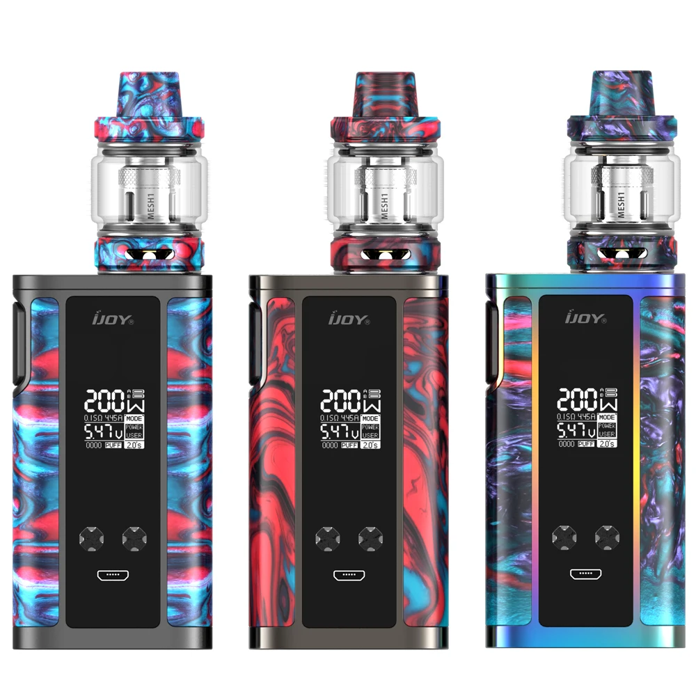 Оригинал Ijoy капитан смола 200 w Температура регулировочный боксмод с 4 5 мл/6 мл