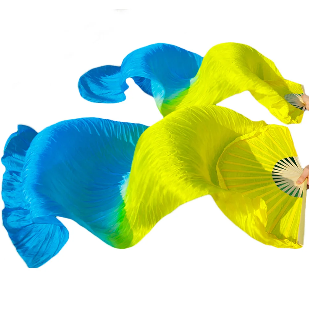 100% Real Silk Dance Fans 1 Pair Bamboo Ribs Handmade Dyed Silk Long Belly Dance Fans Dance Yellow+Turquoise 150/180x90cm Fans
100% Real Silk Dance Fans 1 Pair Bamboo Ribs Handmade Dyed Silk Long Belly Dance Fans Dance Yellow+Turquoise 150/180x90cm Fans