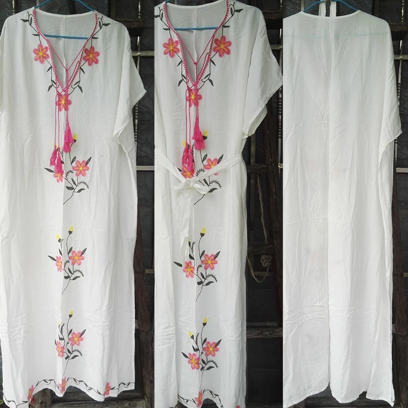 Cotton Long Swim suit Cover up Embroidery White Beach Dress Summer Beachwear Bathing suit Cover ups Sarong 2021 Robe de Plage
Cotton Long Swim suit Cover up Embroidery White Beach Dress Summer Beachwear Bathing suit Cover ups Sarong 2021 Robe de Plage