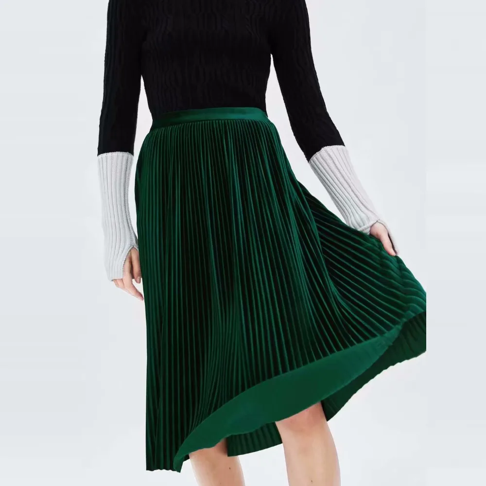 New Arrival Women Fashion Ankle-length Long Pleated Skirts Lady Spring Winter Autumn Vintage Hight Waist velvet Skirt Dark Green
New Arrival Women Fashion Ankle-length Long Pleated Skirts Lady Spring Winter Autumn Vintage Hight Waist velvet Skirt Dark Green