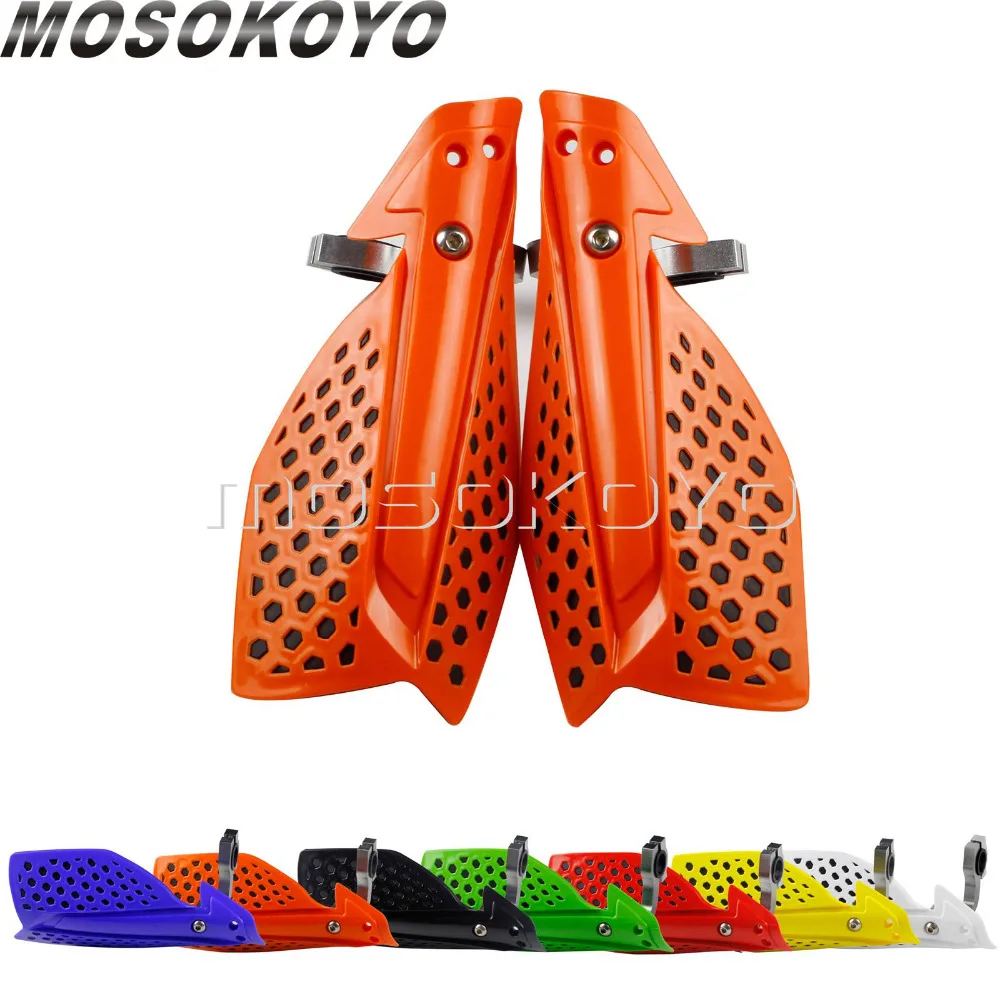 

PP Plastic + Aluminum Clamp Orange Motocross 7/8" 1-1/8" Handguard Hand Guards Protection for TTR CRF YZF WRF KXF EXC
