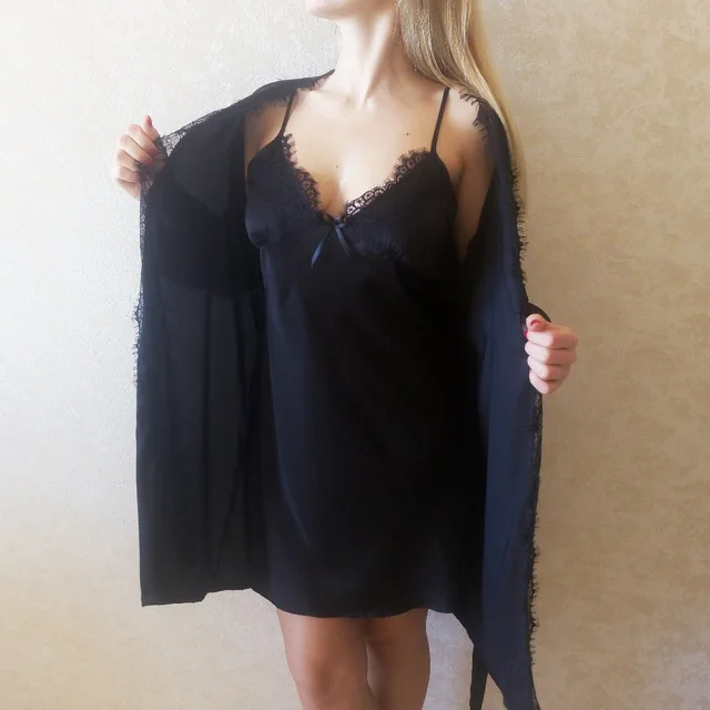 sexy 2016 new arrival brand lace silk robe & gown set free shipping two piece suspender sleepwear + bathing robe ho
sexy 2016 new arrival brand lace silk robe & gown set free shipping two piece suspender sleepwear + bathing robe ho