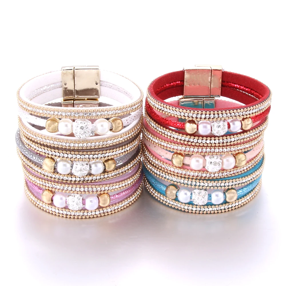 2019 Hot Sale 1pc Fashion Women Multilayer Bangle Bracelet Crystal Beaded Leather Magnetic Bracelet Bangles for Women Jewelry
2019 Hot Sale 1pc Fashion Women Multilayer Bangle Bracelet Crystal Beaded Leather Magnetic Bracelet Bangles for Women Jewelry
