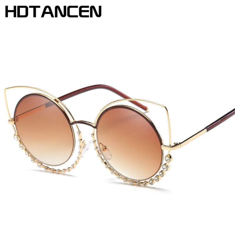 Hdtansen модные сексуальные круглые кошачий глаз солнцезащитные очки для женщин