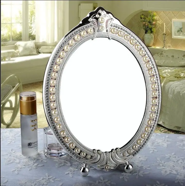 European style desktop mirror embossed jewelry pearl-inlayed espelho decorative metal frame table decorative mirrors 336A
European style desktop mirror embossed jewelry pearl-inlayed espelho decorative metal frame table decorative mirrors 336A