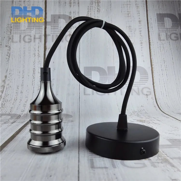 Glossy black Industrial Retro Edison Bulb Lamp pendant Vintage Loft Antique fabric wire DIY E27 Art vintage Ceiling Lamp Fixture
Glossy black Industrial Retro Edison Bulb Lamp pendant Vintage Loft Antique fabric wire DIY E27 Art vintage Ceiling Lamp Fixture