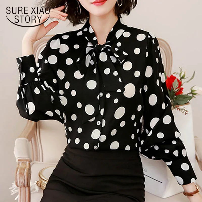 Fashion women blouses 2019 spring polka dot chiffon blouse shirt long sleeve office blouse women shirts bow collar black 2463 50
Fashion women blouses 2019 spring polka dot chiffon blouse shirt long sleeve office blouse women shirts bow collar black 2463 50