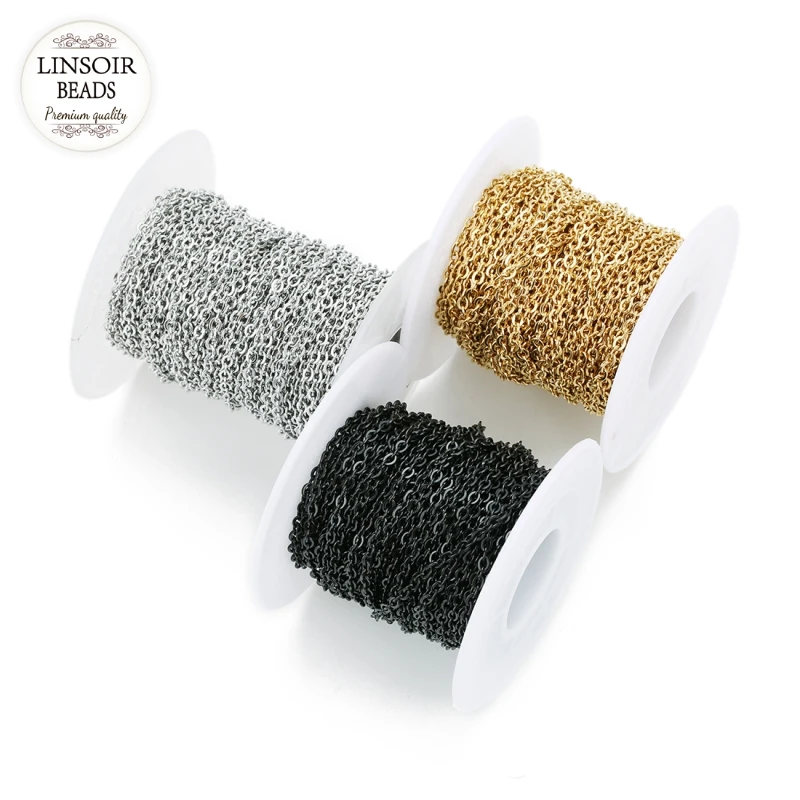 10 Yard/lot 1mm 1.5mm 2mm 2.5mm 3mm Stainless Steel Cable Chain Bulk for Rhodium black chain Necklace diy Jewelry Materials 
10 Yard/lot 1mm 1.5mm 2mm 2.5mm 3mm Stainless Steel Cable Chain Bulk for Rhodium black chain Necklace diy Jewelry Materials