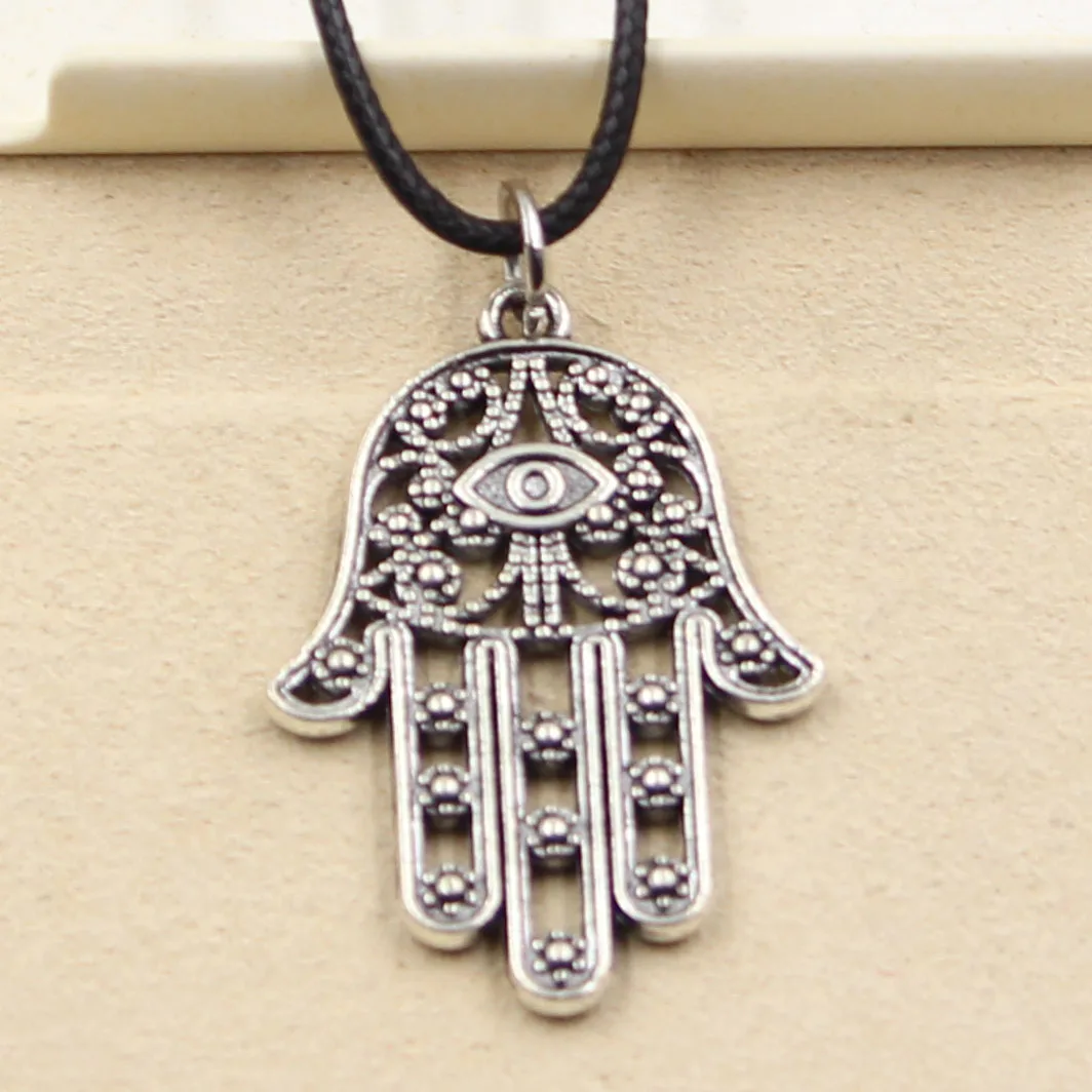 New Durable Black Faux Leather Death Eye Hamsa Palm Fatima Hand Cord Choker Charm DIY Necklace Pendant Retro Boho Tibetan
New Durable Black Faux Leather Death Eye Hamsa Palm Fatima Hand Cord Choker Charm DIY Necklace Pendant Retro Boho Tibetan