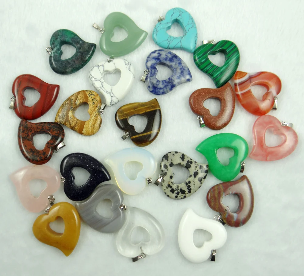 Natural stone Turquoises Quartz Crystal lapis Opal tiger eye Heart pendant for diy Jewelry making necklace Accessories6pcs
Natural stone Turquoises Quartz Crystal lapis Opal tiger eye Heart pendant for diy Jewelry making necklace Accessories6pcs