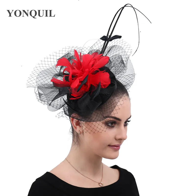 Red Feather Flowers Cocktail Church Fascinators Black Party Headpieces Accessories Hair Clip Ladies Headwear Hairpin Decoration
Red Feather Flowers Cocktail Church Fascinators Black Party Headpieces Accessories Hair Clip Ladies Headwear Hairpin Decoration