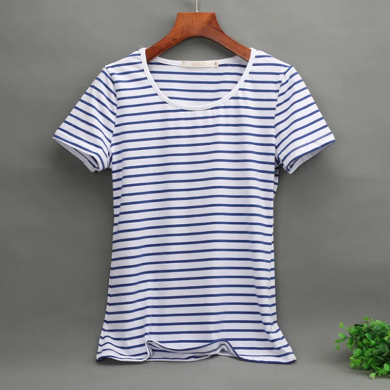 Summer Short Sleeve Cotton Striped T shirts Tops For Women O-Neck Loose Oversized T-shirt Clothing 4XL 5XL 6XL Clothing New 
Summer Short Sleeve Cotton Striped T shirts Tops For Women O-Neck Loose Oversized T-shirt Clothing 4XL 5XL 6XL Clothing New