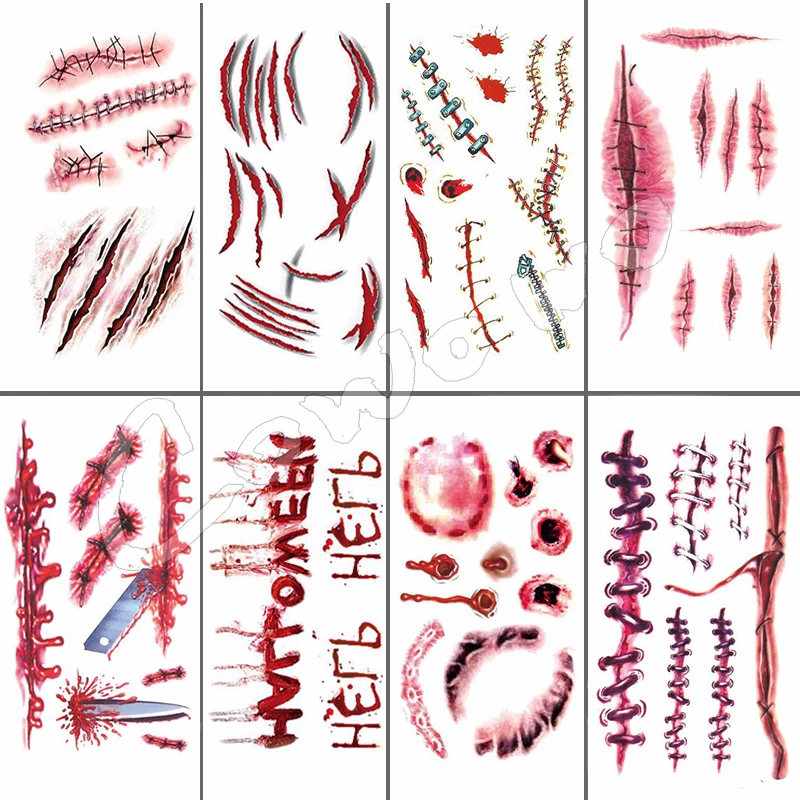 Halloween Bloody Bleeding Scary Scars Waterproof Temporary Tattoo Stickers for Practical Jokes #r114
Halloween Bloody Bleeding Scary Scars Waterproof Temporary Tattoo Stickers for Practical Jokes #r114